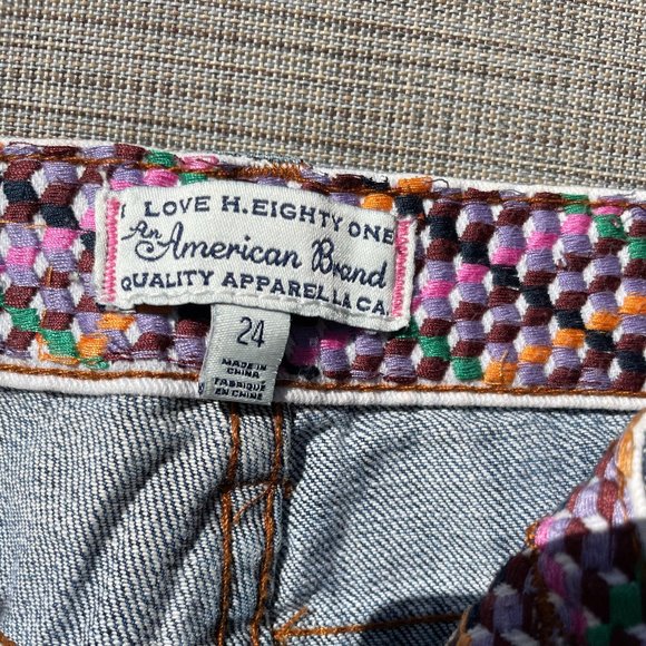 I LOVE H.EIGHTY ONE BOHO CUT-OFF JEAN SHORTS 24 - Picture 8 of 8